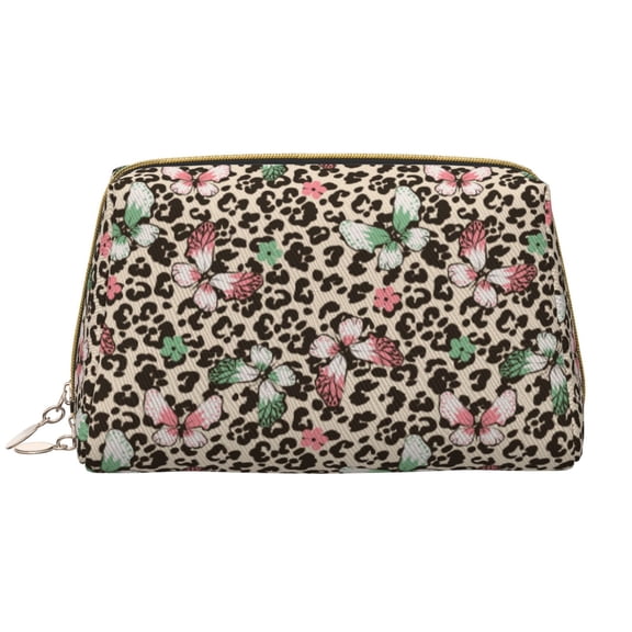 Xecao Leopard Dots Print Fashion Makeup PVC Bag Large Capacity Travel Cosmetic Bag for Women Organizer Toiletry Clutch
