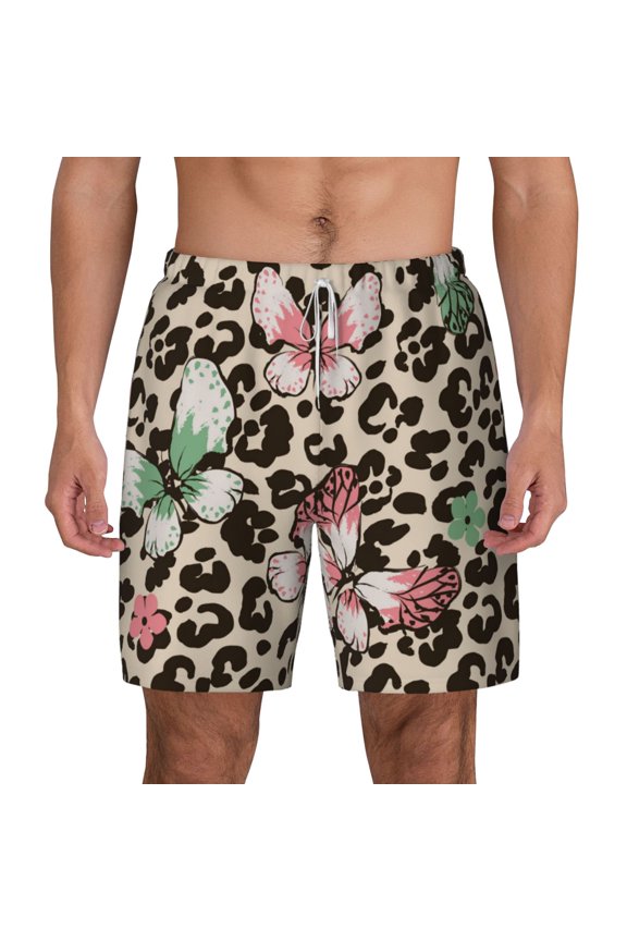 Leopard Dots for Men's Swimming Trunks Swim Trunks Quick Dry Swim Shorts with Mesh Lining Funny Swimwear Bathing Suits