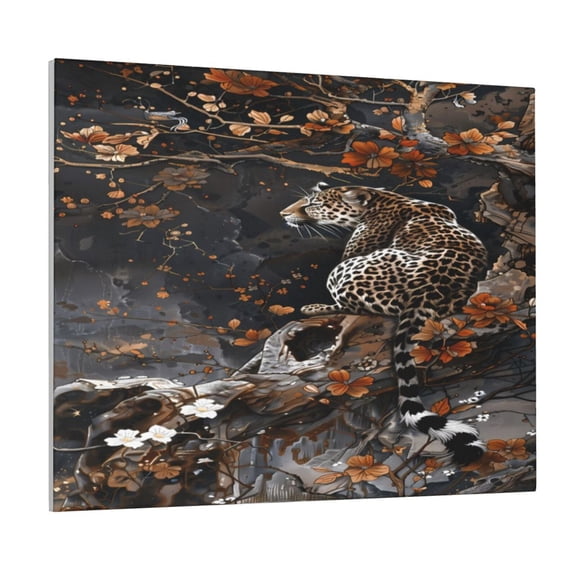 Xecao Leopard On Tree Branch for Waterproof Framed Canvas Art - Modern Home Decor with Real Wood Frame for Gifting and Interior Design,Horizontal