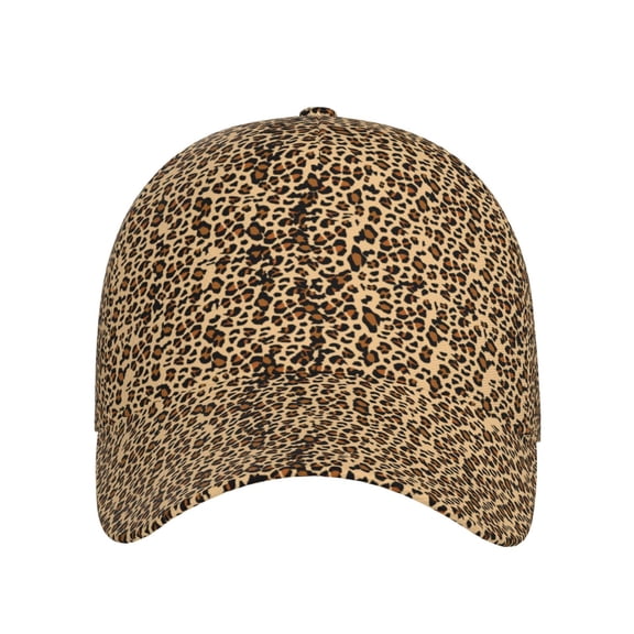 Xecao Leopard Print Brown for Baseball Cap: Unisex, crafted from classic polyester twill fabric, featuring a soft unconstructed design