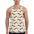thumbnail image 1 of Xecao Leopard Print Men's Tank Top Workout Quick Dry Sleeveless Gym Jogging Muscle Shirts Summer Swim Beach Tops, 1 of 9