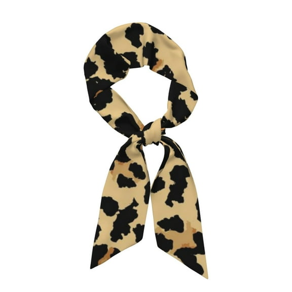 Xecao Leopard Print Pattern Large Satin Head Scarf - Satin Hair Scarves Silk Bandana Scarf Headscarf Silk Feeling Scarf for Women