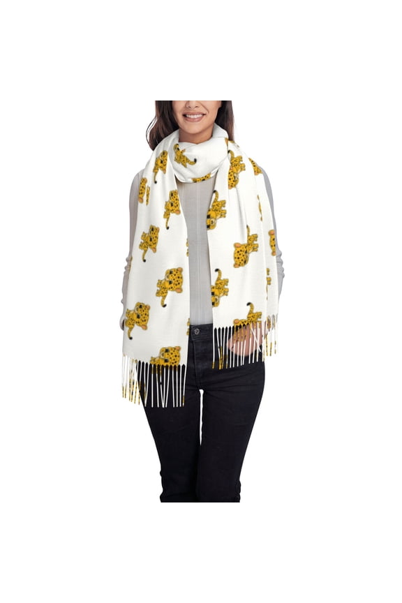 Leopard Print Pattern Womens Winter Scarf Fall Scarf Oversized Large Scarf for Women Warm Shawl Wrap