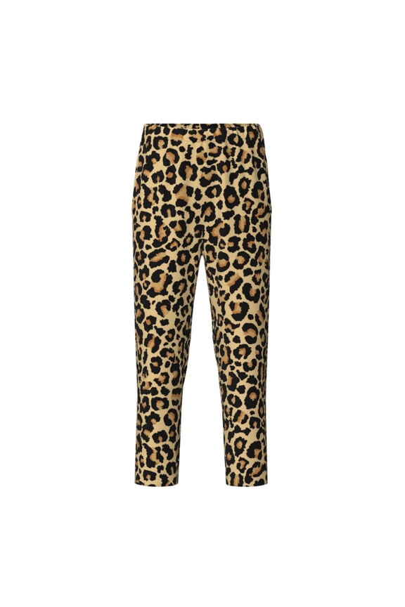 Leopard Print Print Teenagers' Pajama Pants Long Sleep Pants Soft Elastic Waist Pajama Bottoms Elastic waist with 2 Pockets 5-16 Years-Small