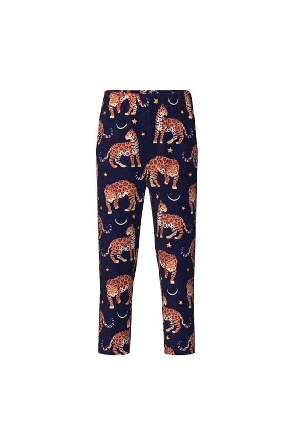 Leopard Print Print Teenagers' Pajama Pants Long Sleep Pants Soft Elastic Waist Pajama Bottoms Elastic waist with 2 Pockets 5-16 Years-XS(5-6)