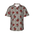 thumbnail image 1 of Xecao Leopard Print Rose print Hawaiian shirt - a stylish short-sleeve button-down for men, perfect for casual beach and tropical outings., 1 of 9