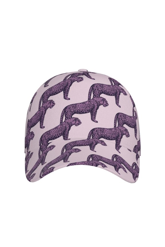 Leopard Print for Baseball Cap: Unisex, crafted from classic polyester twill fabric, featuring a soft unconstructed design