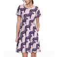 thumbnail image 1 of Xecao Leopard Print for Women Summer Short Sleeve Midi Dress with Pockets Casual Aline Flowy Tshirt Dress Vocation Beach Sundress, 1 of 6