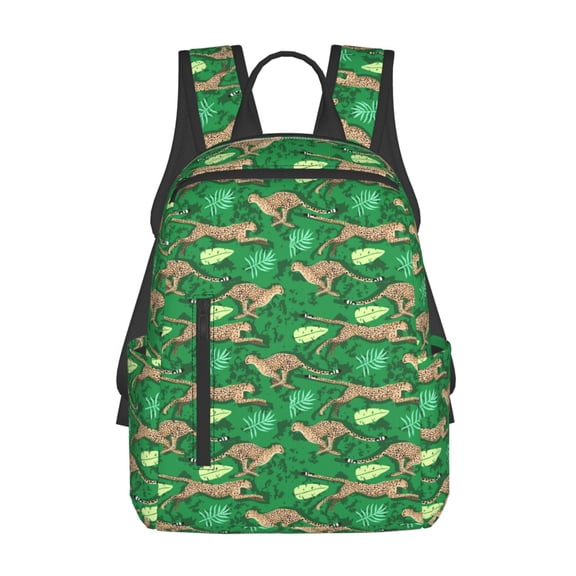 Xecao Leopard Print print Backpack For women men Aesthetic Lightweight Travel Daypack Simple Cute Backpack For Bookbag