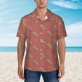thumbnail image 1 of Xecao Leopard Print print Hawaiian shirt - a stylish short-sleeve button-down for men, perfect for casual beach and tropical outings., 1 of 9