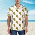 thumbnail image 1 of Xecao Leopard Print print Hawaiian shirt - a stylish short-sleeve button-down for men, perfect for casual beach and tropical outings., 1 of 9