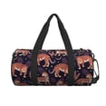 thumbnail image 1 of Xecao Leopard Print print Round Travel Duffel Bag is a foldable gym bag with an inner pocket, perfect for travel sports, 1 of 8