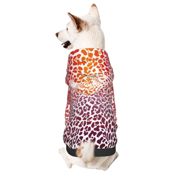Xecao Leopard Skins And Heads Pattern Sweatshirts Winter Pet Dog Hoodie Puppy Coat Dog Sweaters Dog Clothes with Hat Dog Clothes Costume Outfit,Small Pets Wear-XX-Large