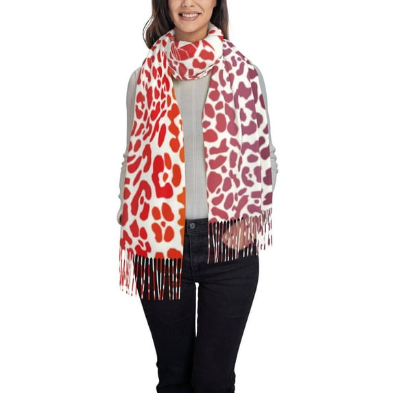 Xecao Leopard Skins And Heads Pattern Womens Winter Scarf Fall Scarf Oversized Large Scarf for Women Warm Shawl Wrap