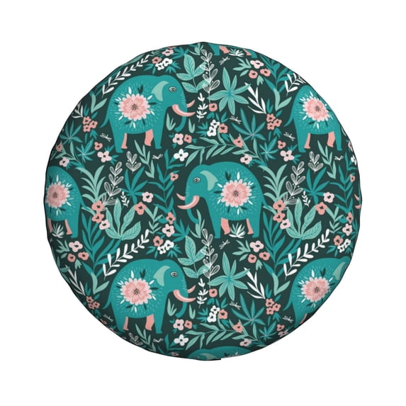 Xecao Lephants in the Jungle for Tire Covers: Waterproof, dust-proof, and universally fitting for trailers, SUVs