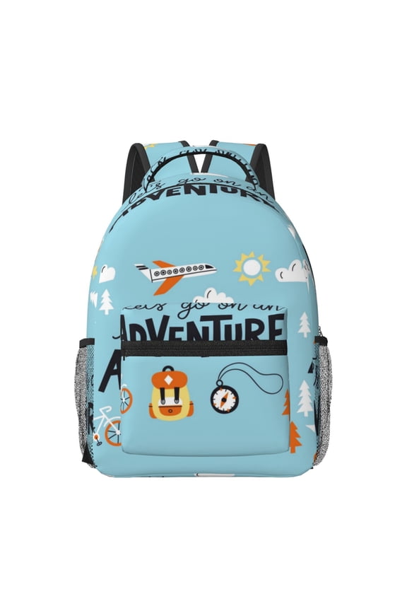 Let's Go on an Adventure Travel Backpack: A spacious, stylish computer backpack ideal for men and women, perfect for college, school, or daily travels