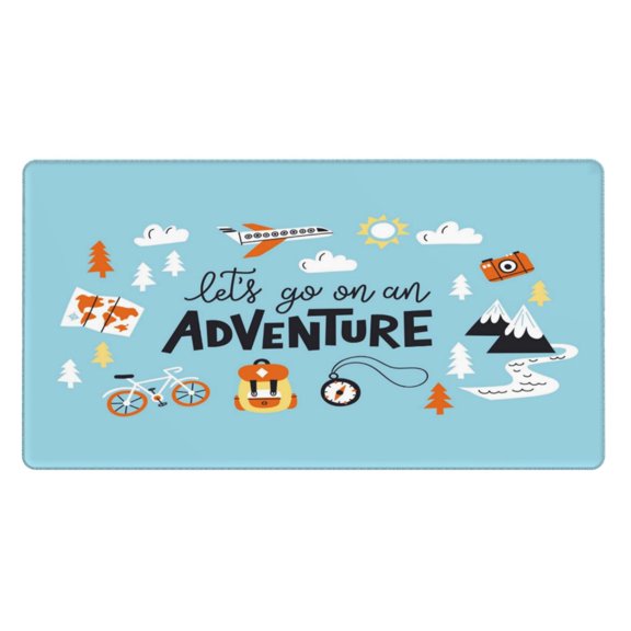 Xecao Let's Go on an Adventure for Waterproof Mouse Pad - Extended Contour Mouse Mat, Large Gaming Mousepad Laptop Keyboard Mat with Non-Slip Rubber Base