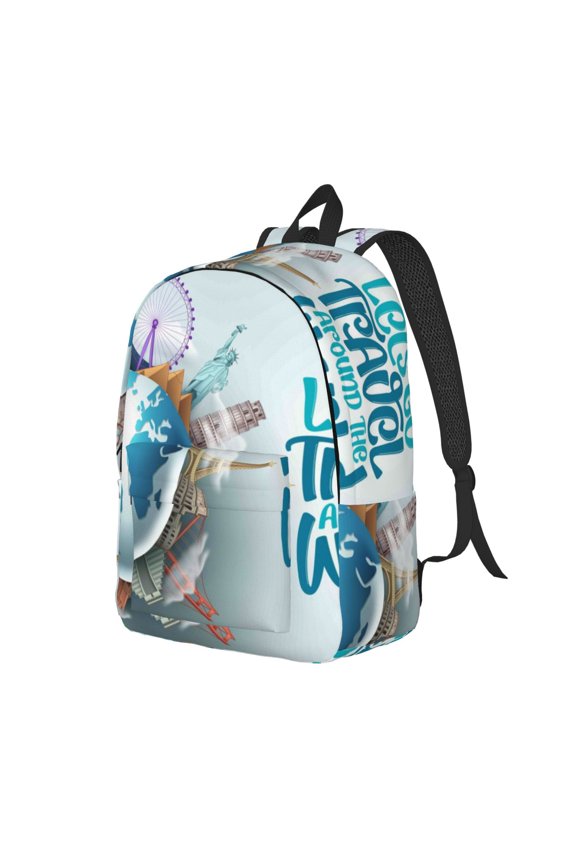 Let's go Travel Canvas College Laptop Backpack, a durable rucksack designed for both men and women, ideal for travel, school, and daily use-Small