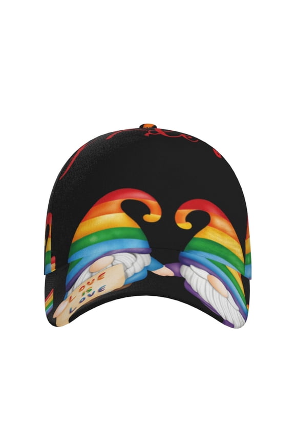 Lgbt Gnome for Baseball Cap: Unisex, crafted from classic polyester twill fabric, featuring a soft unconstructed design