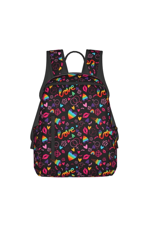 Lgbt Rainbow For Pride print Backpack For women men Aesthetic Lightweight Travel Daypack Simple Cute Backpack For Bookbag
