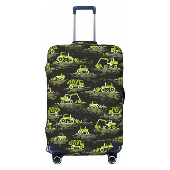 Xecao Light Green Excavator print Elastic Luggage Cover, with double-sided print , is perfect for travel, business, and daily use