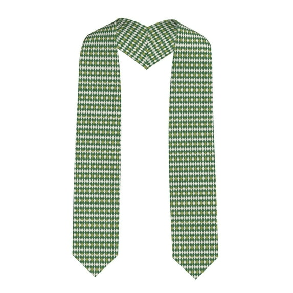 Xecao Light Green Squares Print Graduation Shawl Stole Honor Stole Adult 72" Academic Commencements
