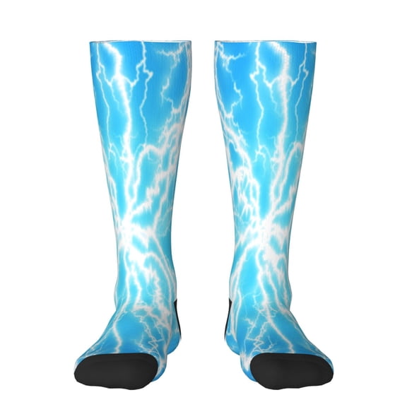 Xecao Light blue flash Print Compression Socks for Both Men And Women for Running, Travel, Flight, Nurse