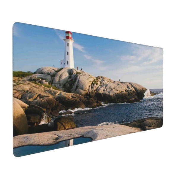 Xecao Lighthouse Print Large Mouse Pad, 16x35.5in Mousepad, Professional Non-Slip Rubber Base Big Mouse Pad, Mouse Pad for Gaming & Office Full Desk Mouse Pad