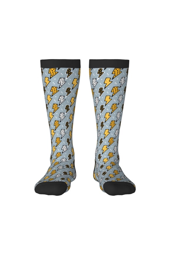 Lightning Bolts Print Compression Socks for Both Men And Women for Running, Travel, Flight, Nurse