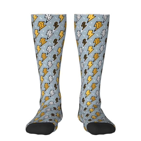 Xecao Lightning Bolts Print Compression Socks for Both Men And Women for Running, Travel, Flight, Nurse