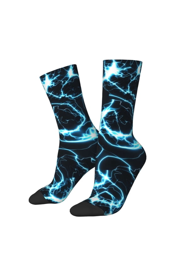Lightning Pattern Sport Socks for Women and Men Crew Socks Sporty Calf Socks Casual Socks