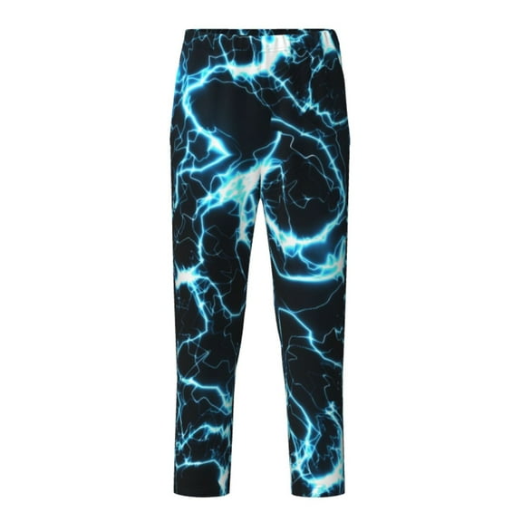 Xecao Lightning Print Teenagers' Pajama Pants Long Sleep Pants Soft Elastic Waist Pajama Bottoms Elastic waist with 2 Pockets 5-16 Years-XS(5-6)