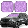 thumbnail image 1 of Xecao Lilac Glittering for Foldable Car Sun Shades (2-Pack) offer sun protection with an easy-fold design for convenient windshield shading., 1 of 7