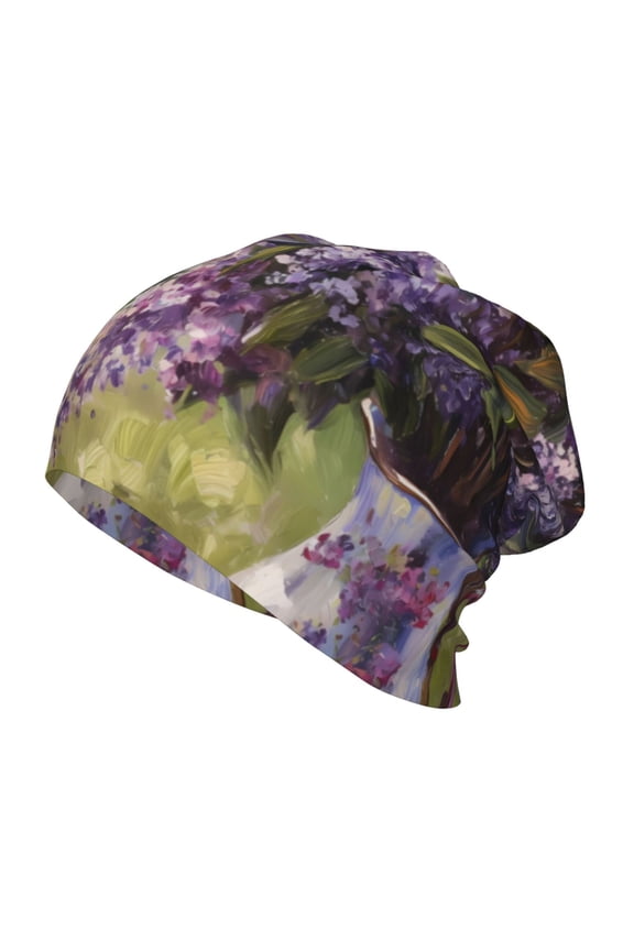 Lilacs Teapot Scenic Painting Print Beanie Hat Toddler Girls Boys, Baby Hats Winter Warm Knitted Thermal, Kids Winter Caps