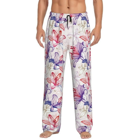 Xecao Lilies Flowers Men's Straight Lounge Pajama Pants: The Ultimate in Comfortable Sleepwear