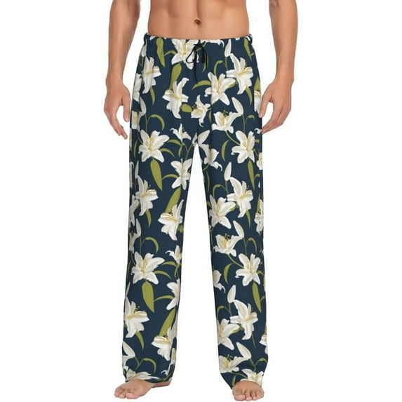 Xecao Lilies Flowers Men's Straight Lounge Pajama Pants: The Ultimate in Comfortable Sleepwear