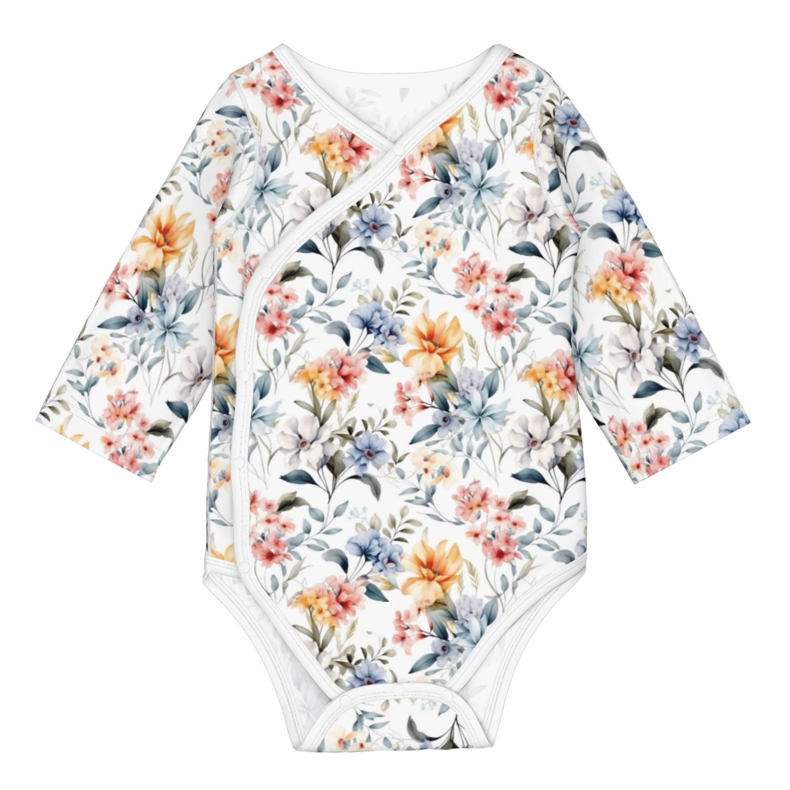 Xecao Lilies Flowers Print Baby unisex-baby Cotton Long-sleeve Bodysuits-18 Months