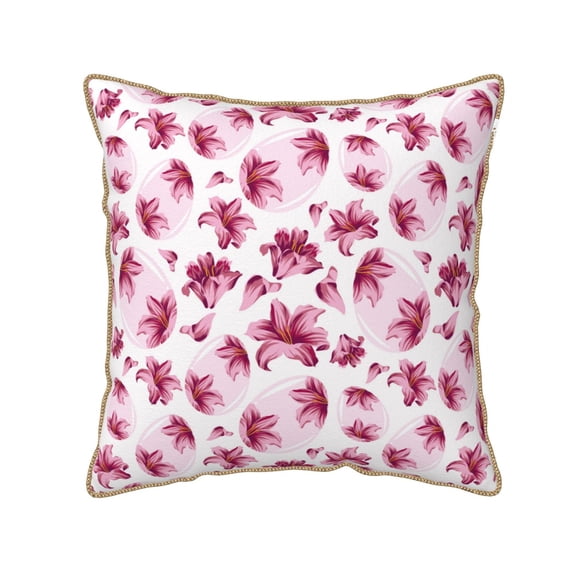 Xecao Lilies Flowers Print Soft Velvet Decorative Throw Pillow Covers, Square Cushion Cases for Bed, Sofa, Living Room, Car, and Indoor Outdoor Use-20"x20"