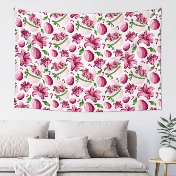 Xecao Lilies Flowers Print Tapestry, Wall Hanging Room Funny Decor, Backdrop Room Decor for Bedroom Living Room dormitory