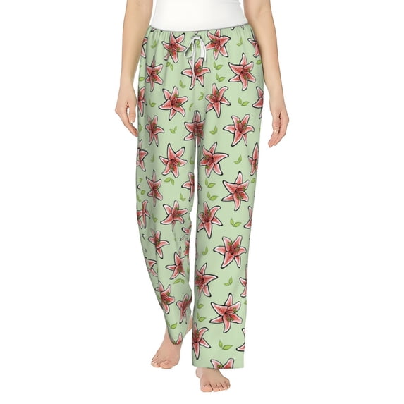 Xecao Lilies Flowers Women's Straight Lounge Pajama Pants: The Epitome of Relaxed Sleepwear