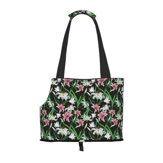 Xecao Lilies Flowers for Cat Carrier Small Dog Handbag: The Ideal Travel Companion for Your Pet