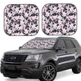 thumbnail image 1 of Xecao Lilies Flowers for Foldable Car Sun Shades (2-Pack) offer sun protection with an easy-fold design for convenient windshield shading., 1 of 7