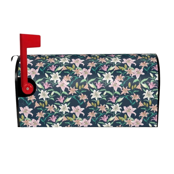 Xecao Lilies Flowers for Mailbox Cover with Magnetic Strips, Waterproof and Sunscreen, Adds a Decorative Touch to Your Garden Yard.
