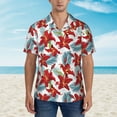 thumbnail image 1 of Xecao Lilies Flowers print Hawaiian shirt - a stylish short-sleeve button-down for men, perfect for casual beach and tropical outings., 1 of 9