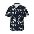 thumbnail image 1 of Xecao Lilies Flowers print Hawaiian shirt - a stylish short-sleeve button-down for men, perfect for casual beach and tropical outings., 1 of 9