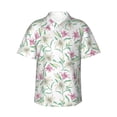 thumbnail image 1 of Xecao Lilies Flowers print Hawaiian shirt - a stylish short-sleeve button-down for men, perfect for casual beach and tropical outings., 1 of 9