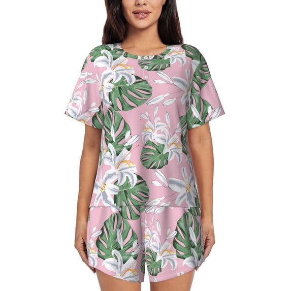 Xecao Lilies Flowers print Swimsuit for women, Summer-ready, sporty style.Quick-dry fabric. Many sizes & colors.