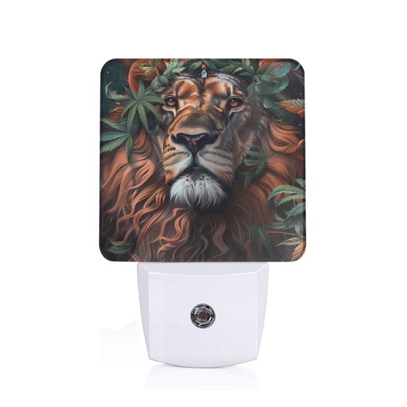 Xecao Lion Forest Crown for Night Light - a Wall-mounted LED Fixture with A Dusk-to-dawn Sensor, Ideal for Bedrooms, Bathrooms, Hallways, and Kitchens-US
