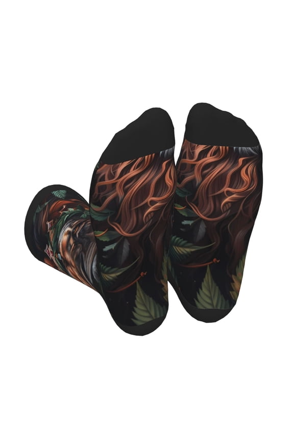 Lion Forest Crown Print Crew Socks for Men and Women, Men's Soft Moisture-wicking Sock