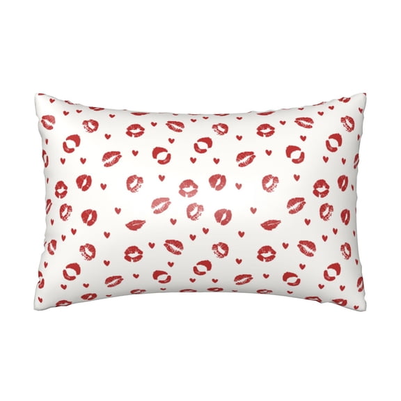 Xecao Lips Kiss Pattern Satin Pillowcases for Hair and Skin, Luxurious and Silky Pillow Cases with Envelope Closure, 20x30 Inches